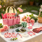 Pink Floral Tool Kit With Thorn Stripper, Pruning Shears, And Gloves - Image 2