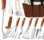 Rust-Proof Gardening Trowel, Rake, And Shears Set With Hard Storage Case