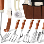 Rust-Proof Gardening Trowel, Rake, And Shears Set With Hard Storage Case