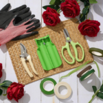 Rose Thorn Stripping Kit With Tape, Pruning Shears, And Gloves
