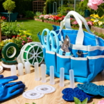 Blue Floral Tool Kit With Rose Thorn Stripper And Pruning Shears